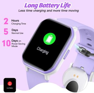 Kids Smart Watch – Purple, Touchscreen, GPS Tracker