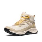 KEEN Women's Hightrail Mid Height Durable Lightweight Breathable Leather Waterproof Hiking Boots, Birch/Daffodil, 8