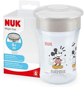 NUK Magic Cup Sippy Cup | 8+ Months | 230 ml | 360° Anti-Spill Rim to Drink from Any Direction | Leak-Proof | BPA-Free & Washable | Disney Mickey OR Minnie Mouse (Not Selectable)