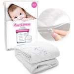 Zippered Quilted Waterproof Crib Protector Cover - All 6-Sides Waterproof Fully Encasement - Standard Baby Infant Crib Toddler Bed (52" x 28")