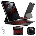 typecase Edge Keyboard Case for iPad Air 13" (M4/M3/M2, 2026/2025/2024) & iPad Pro 12.9"– Magnetic with Multi-Touch Trackpad, 11 Colors Backlight, Pencil Holder, Slim & Light - Carbon Fiber