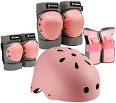 S SPOFINE Kids Bike Helmet, Toddler Helmet for Youth Adult, Knee Pad Elbow Pad Wrist Guard Protective Gear Set for Skateboard, Bike, Skating, Cycling