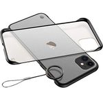 Amozo Frameless Slim Translucent Matte Camera Protection Back Case Cover for iPhone 11 - (Polycarbonate | Translucent Black)