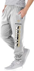 NFL Kids Youth 8-20 Officially Licensed Primary Team Logo Stripe Fleece Lined Football Sweatpants Joggers Pants, New Orleans Saints, 18-20