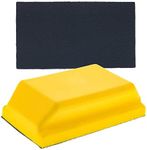 Dura-Gold Pro Series Rectangle 5" x 2-3/4" Hand Sanding Block Pad with Hook & Loop Backing and PSA Sandpaper Conversion Adapter Pad - Automotive Paint Prep Sand Shape Contour Woodworking Furniture