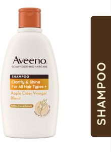 Aveeno Clarify & Shine Shampoo with Apple Cider Vinegar, 300ml – Sulfate Free, Soothes Dry Scalp