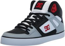 DC Men's Pure High Top WC Skate Shoe, Black/Grey/RED, 11