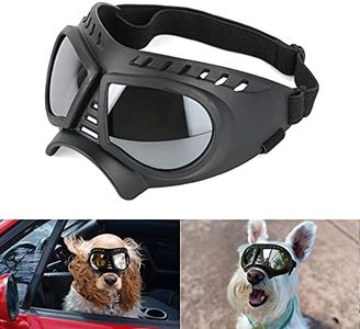 NAMSAN Dog Sunglasses for Eye Protection With Adjustable Straps - Fashion Protective Eyewear for Small/Medium Dogs - Silver