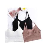 Acnos Black White Pink Women Cotton Padded Wire Free Sports Bra Fitness Yoga Gymwear Fashionable Lifestyle Outdoor Life Free Size Pack of 3