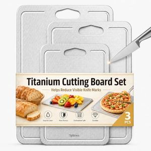 Tgibzws Titanium Cutting Board Set of 3, Non Toxic Metal Chopping Boards, Dishwasher Safe, Heat & Scratch Resistant for Kitchen, Countertop, Meat, Chicken, BBQ(18 * 12,14 * 11,11 * 8)