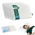 The White Willow Cooling Gel Memory Foam Pillow Set Of 4 Bed Orthopedic Pillows For Sleeping ,Neck Pain Relief For Side, Stomach and Back Sleeper With Outer Pillow Cover (21.5"L x 13.5"W x 4"H) White