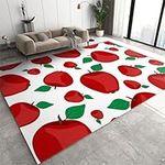 Delicious Red Apple Area Rug, Fresh Versatile Fruit Carpet, Decorative Carpets Soft Fluffy Washable Non-Slip, Indoor Rugs for Living Room Bedroom Study Dining Room Kid Room 3 x 2ft