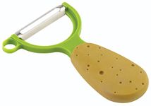 Kuhn Rikon 20401 Straight Veggie Peeler, Potato Design, Brown/Green, 1.3x7.2x13 cm