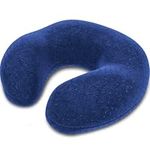 bonmedico ergonomic neck pillow made from memory foam, travel pillow and neck pillow, travel pillow (blue).