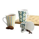 Home Centre Bone China Coffee Mug - Set of 3, Blue