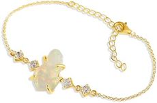 Raw Fire opal Chain Bracelet Octobe