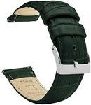 16mm Forest Green - BARTON Alligator Grain - Quick Release Leather Watch Bands