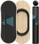 Sportneer Balance Board, 7 Modes Wobble Board, Indoor Board, Skateboard, Surf Balance Board with Adjustable Stoppers - Balance Board Wooden - Scooter and 2.8" Ball Included