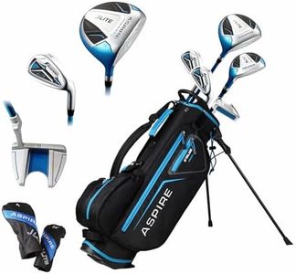 Xlite Super Performance Precise Junior Golf Club Set – Right-Handed Kids Golf Clubs for Ages 3’8”–4’4” – Includes Driver, Hybrid, 6/7 Iron, 9/P Iron, Putter, Stand Bag & Headcovers