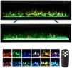 INMOZATA Electric Fire Wall Mounted/Recessed/Freestanding 127cm Electric Fireplace with Remote & Touch Screen Control 12 LED Color Flame Effect, 2 Heat Settings 900W&1800W, Crystal & Log Set