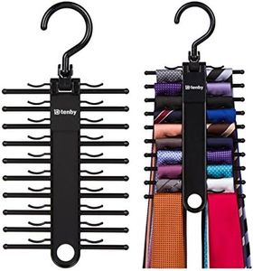 Tenby Living 2-Pack Black Tie Rack, Organizer, Hanger, Holder - Affordable Ti.