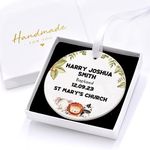 Beecreative Baptism Gifts For Boys, Older Children, Men Personalised - Baptism Day Keepsake - Baptised Gift For Him - Ceramic Ornament With Gift Box