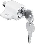 Prime-Line Products U 9862 Sliding Door Keyed Lock, Push-in, White Finish