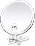 B Beauty Planet 25X Magnifying Mirror, 5-Inch Double-Sided Handheld Mirror with Adjustable Stand, Ideal for Travel and Daily Makeup Application
