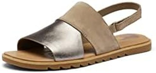 SOREL Women's Ella II Slingback Sandals - Ash Brown, Chalk - Size 9.5