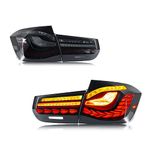 LED Sequential Tail Lights Compatible With BMW 3 Series F30 F80 M3 2012-2018 Dynamic Turn Signal Start-up Animation Rear Lamps Assembly (BLACK)