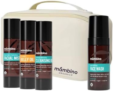 Third Trimester Set – All Natural Skincare Pregnancy Gift Set + Free Bag – Anti-stretch mark Belly Oil, Rose Facial Mist, Cleansing Oil, Face Wash - Mambino Organics