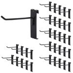 IGNPION 35Pcs Metal Gridwall Hanging Hooks, 4" Grid Panel Display Notch Hooks, Commercial Gridwall Accessories Pegs for Shop, Garages, Show, Workshops