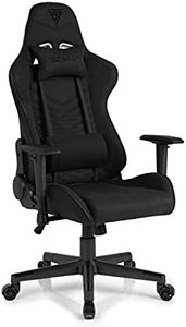 SENSE7 Chaise de Jeu Spellcaster, Fauteuil de Jeu Ergonomique avec Coussins lombaires Ajustables et Inclinaison réglable, Chaise de Bureau en Tissu, supporte jusqu'à 150 kg, Noir
