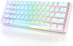 HK GAMING GK61 Mechanical Gaming Keyboard - 61 Keys Multi Color RGB Illuminated LED Backlit Wired Programmable for PC/Mac Gamer (Gateron Optical Yellow, White)