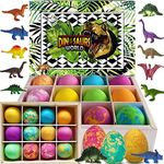 Bath Bombs for Kids with Surprise Inside - 12 Dinosaur Bath Bombs with Toys Inside, Organic Colorful Bubble Bath Fizzies, Dino Egg Bath Bomb, Fizzy Balls w/Rich Bubbles, Birthday Gift for Kids, Boys