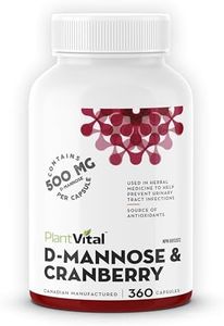 Plantvital D Mannose Capsules with Cranberry - D-mannose 1000mg Capsules - High Potency for Bladder, Kidney and Urinary Tract Support. Cranberry Powder with Hibiscus and Dandelion. 6 Months Supply