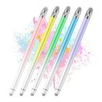 5PCS Stylus Pens for Touch Screens, Stylus Pen for iPhone/iPad/Tablet Android/Microsoft/Surface, Compatible with All Touch Screens (Purple/Pink/Blue/Green/Yellow)