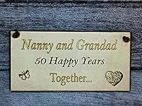 Nanny and Grandad Grandparents Anniversary Gift Plaque Gift 50 Years 50th Gold Wedding