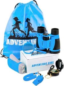 Adventure Kidz Outdoor Exploration Kit, Children’s Binoculars, Flashlight, Compass, Fox Whistle, Magnifying Glass, Backpack. Great Gift Set for STEM, Pretend Play, Ages 3+