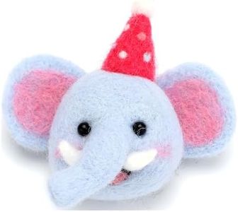 Alegend Needle Felting Kit - Elephant Brooch Making Supplies, Beginner-Friendly for Clothing Accessories, with User Instructions and Video Tutorials