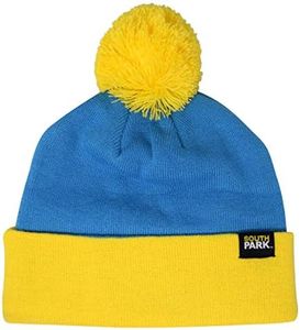 South Park Officially Licensed Eric Cartman Cosplay Knit Pom Beanie Hat - Blue/Yellow - Officially Licensed, Blue, One Size