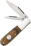Bear & Son Cutlery 2-5/8-inch Blade, Heritage Walnut Barlow, 1095 Carbon Stainless Steel, Walnut Wood Handle, Nickel Silver Bolsters & Polished Hollow Ground Blades (C2281)