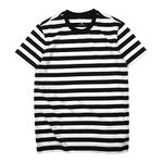 Zengjo Black and White Striped Shirt Men(Black&White WD,Small)