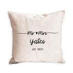 Personalised wedding gift cushion | anniversary gift for couple | home decor throw cushion | valentines cushion simple (Mr & Mrs)