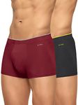 XYXX Men's Modal Classic Stretch Solid Trunks (Pack of 2) (XYTRNK_R1_2_Maroon+Coral Grey_M)