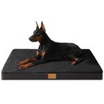 Patas Lague Orthopedic XL Dog Bed for Large Dogs 107x71cm, Egg Crate Foam Big Large Dog Beds with Removable Washable Cover,Waterproof Pet Bed Mat, Black