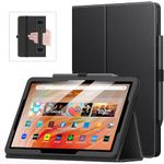 MoKo Case Fits All-New Amazon Kindle Fire HD 10 & 10 Plus Tablet (13th/11th Generation, 2023/2021 Release) 10.1" - Slim Folding Stand Cover with Auto Wake/Sleep, Black