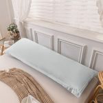 SleepyCat Sateen Cuddle Pillow Case - Pack of 1 | Made of 100% Cotton | Solid 300 TC Buttey Soft Sateen Weave with Envelope Clousre - Denim (Cuddle Size, 52x20 Inches)1 Piece,Blue