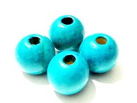 Goelx Wooden Round Beads for Jewellery Making, Beading & Art Craft Work - Pack of 100, Size : 14mm X 14mm X 14mm