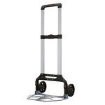 Equal 120kg Capacity Folding Hand Truck and Personal Dolly, Aluminum Luggage Cart with Rubber Wheels and Telescoping Handle for Indoor Outdoor Moving Travel - 48cm x 54cm (6" Wheel)